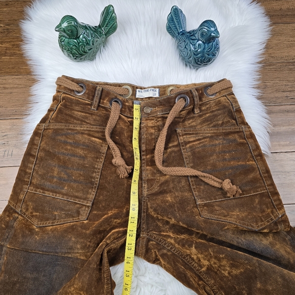 We The Free Flocked Moxie Barrel Jeans Rust Size 29 - Picture 10 of 16
